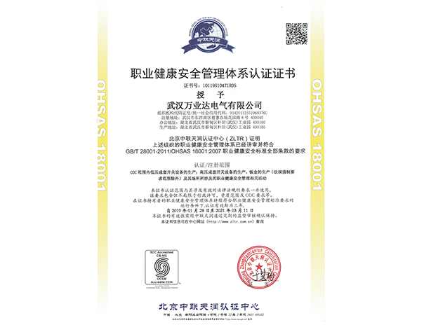 職業(yè)健康安全管理體系認(rèn)